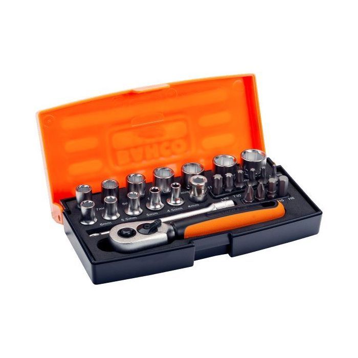 BAHCO 1 4 SQUARE DRIVE SOCKET SET 25PC