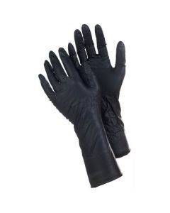 Tegera Long Cuff Disposable Nitrile Gloves - Black