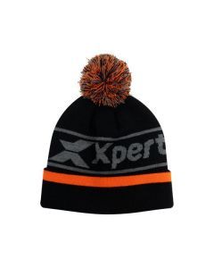 XPERT CORE POM POM BEANIE HAT - BLACK/ORANGE